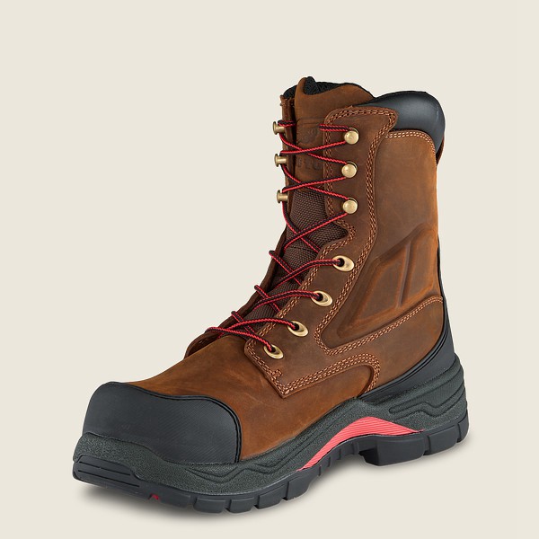 Red Wing Safety Bot Erkek - King Toe® Adc - 8-Inch Waterproof Toe - Kahverengi/Siyah - 51VDZMQJS